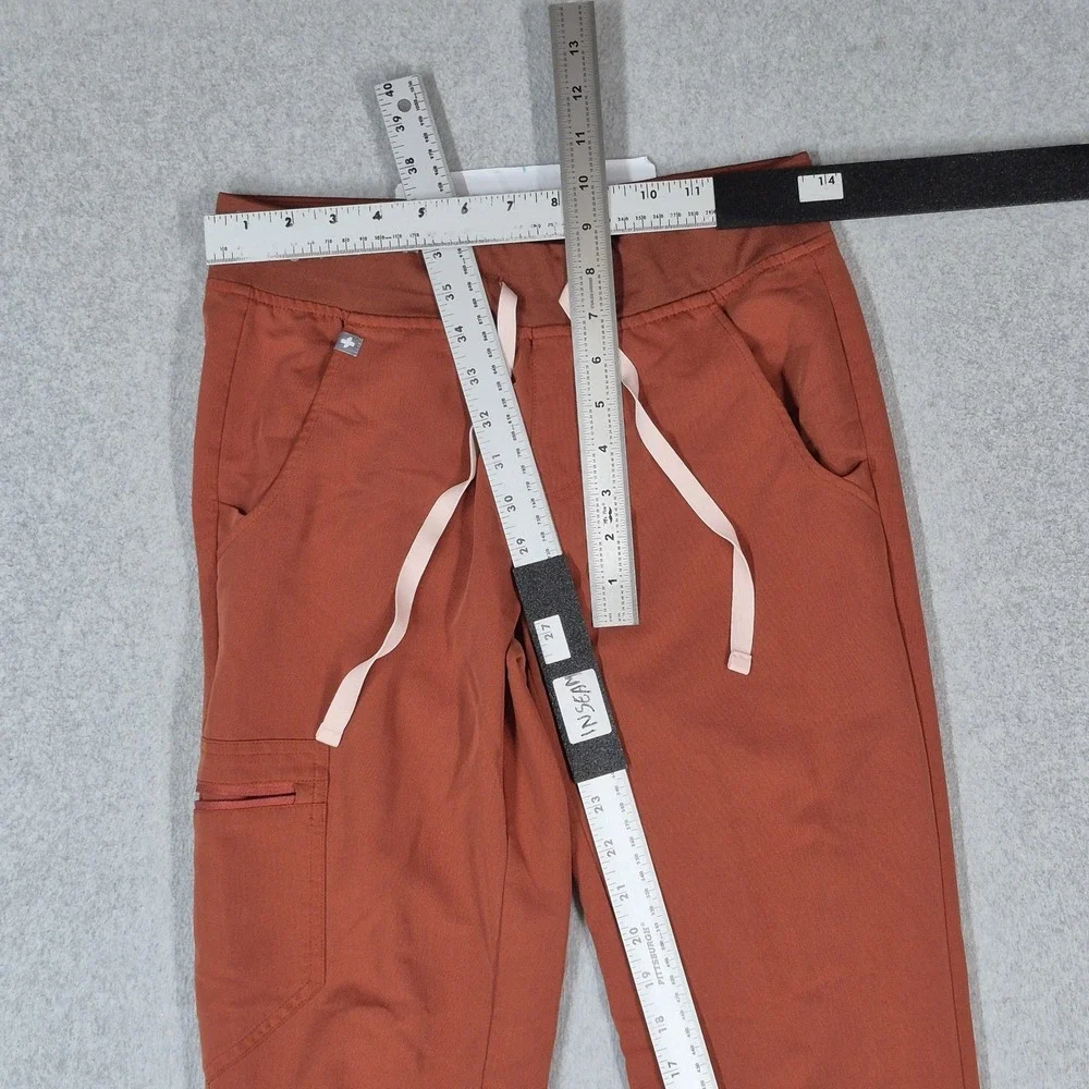 FIGS Women Scrub Pants XS Rust Jogger Zamora Zipper PO#35589 27